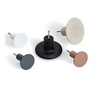 Zeller 13817 - Juego de ganchos de pared (5 piezas, polirresina, diámetro 8,4 x 8 cm, 2 unidades, 5 x 8 cm, 3 unidades)