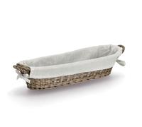 Zeller 14175 - Cesta para baguette con bolsa (mimbre/lona, 49 x 14 x 10 cm)