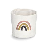 Zeller 14480 Rainbow - Cesta de almacenaje (algodón y poliéster, diámetro de 25 x 22 cm)