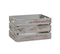 Zeller 15137 Caja de Almacenamiento, Madera, Gris, 35x25x20,5 cm
