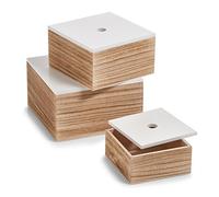 Zeller 15148 - Caja, Madera, Color Blanco/Natural, 24 x 24 x 14 cm