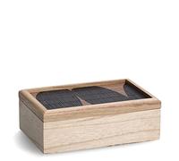 Zeller 15199 Black Mosaic - Caja de almacenaje (madera, 24 x 16 x 8,5 cm)