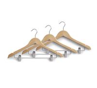 Zeller 17114 - septiembre 3 Perchas con Pinzas, 44,5 cm, Color: Ecru