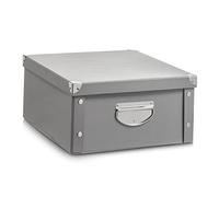 Zeller 17599 Caja de almacenaje de cartón Gris (Grau) 40 x 33 x 17 cm