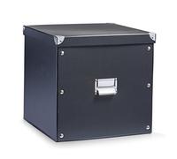 Zeller 17635 Caja de almacenaje de cartón Negro (Schwarz) 33.5 x 33 x 32 cm