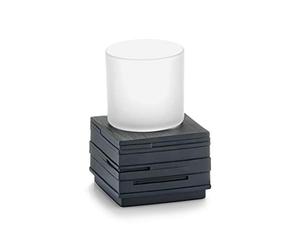 Zeller 18317 Vaso de Enjuague, Poli Resina, Plástico, Negro, 8.3000000000000007x8.3000000000000007x11.5 cm