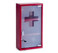 Zeller 18468 Armario para Medicinas, Metal, Rojo, 25x12x45 cm