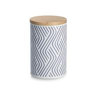Zeller 19350 - Tarro con tapa de bambú (1000 ml, metal, diámetro de 10,5 x 16,2 cm), color lila