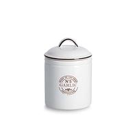Zeller 19362 Garlic - Tarro de cerámica (880 ml, diámetro de 12 x 17,5 cm), color blanco
