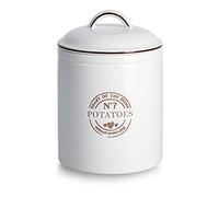 ZELLER 19364 Potatoes - Tarro de cerámica (2900 ml, diámetro de 17,5 x 24,5 cm), color blanco