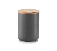 Zeller 19826 Tarro con Tapa de bambú, de cerámica, Antracita, 650 ml