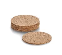 Zeller 2056601 Set of 6 Cork Coasters Diameter 9.5 cm Other, Multi-Coloured