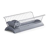 Zeller 24889 - Escurreplatos de plástico y Cromo (42 x 22 x 14cm), Color Gris