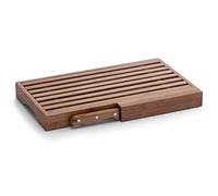 Zeller 25225 Tabla para Cortar El Pan con Cuchillo, Madera, Marrón, 39.5x23.5x4 cm