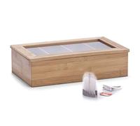 Zeller 25326 Caja para Las Bolsitas de Té, Madera, Marrón, 33.5x20x9 cm