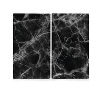 Zeller 26314 - Tabla para cortar de cristal, mármol negro, 52 x 30 cm, 2 unidades