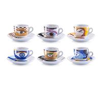 Zeller 26510 Servicio de Café Expreso, Magic Eyes, Porcelana, Multicolor, 32x13x8.5 cm, 12 Unidades