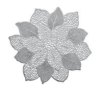 Zeller 26916 - Salvamanteles (PVC), diseño de Flores, Color Plateado
