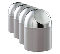 Zeller 27202 - Mesa de Basura en Acero Inoxidable y Cromo, Color: Gris Oscuro (Paquete de 4)
