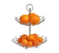 Zeller 27313 frutero de Dos Niveles, Metal Cromado, Aprox. 28,5 x 28,5 x 36 cm