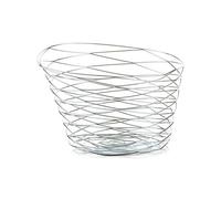 Zeller 27321 Cesta con Bolsa de Pan, 33 x 24 x 13, Cromo y Lona