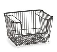 Zeller 27418 - Cesto apilable (metal, 33 x 27 x 21,5 cm), color negro