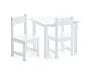 Zeller 28 x 28 x 51,5 cm de los niños de Mesa y 59 x 47 x 45 cm Juego de sillón 3 Partes con, Pegatinas Decorativas, Color Blanco