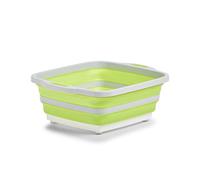 Zeller - Cuenco plegable 2 en 1 (plástico, 40 x 31,8 x 3,3/14,3 cm), color gris claro y verde