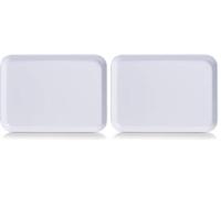 ZELLER Present SCHÖNER Leben. PRAKTISCH WOHNEN. Bandeja melamina, Color Blanco, 24 x 18 cm (Paquete de 2)