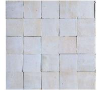 Zellige- azulejo pintado a mano HIELO Auténtico 1 m2 (25 piezas) Bejmat