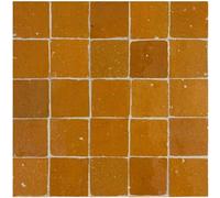 Zellige- azulejo pintado a mano TOSTADO Auténtico 1 m2 (25 piezas) bejmat