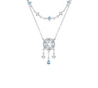 ZELLYA Colgante atrapasueños Gargantilla con colgante de plata de ley para mujeres y niñas,Silver