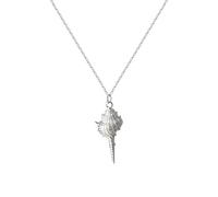 ZELLYA Colgante de caracola Collar de plata de ley delicado, collar simple para mujeres, joyería, regalos para niñas,Silver