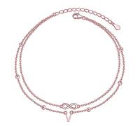 Zelnff Tobilleras para mujer, resistente pulsera de tobillo con 26 letras iniciales, doble capa, joyería de pie descalzo, 22-27 cm de largo, joyería de verano de playa (con caja de regalo)