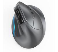 zelotes Ratón inalámbrico Bluetooth con Pantalla,Recargable,Tri-Modo (BT5.0/3.0+2.4G),4 Niveles 3200DPI,7 Botones,Ratón Vertical Ergonómico para Portátil,PC,Tablet