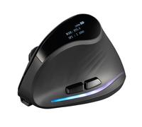 zelotes Ratón Inalámbrico Bluetooth con Pantalla,Recargable,Tri-Modo (BT5.0/3.0+2.4G),5 Niveles 4000DPI,7 Botones,Ratón Ergonómico Vertical para Portátil,PC,Tablet