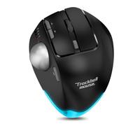 zelotes Ratón Trackball,Ratón Inalámbrico Bluetooth,Recargable,5 Niveles 4800DPI,Tri-Modo (BT5.0/3.0+2.4G),Ergonómico,8 Botones,Mouse Wireless para Portátil,PC,Tablets