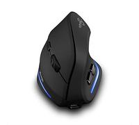 zelotes Ratón Vertical inalámbrico,Recargable,3 Niveles 2400DPI,Ratón Ergonómico Óptico con Nano Receptor,6 Botones,Iluminación LED, Wireless Mouse Inalambrico para Portátil,PC