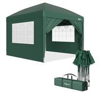 Zelsius Cenador plegable de 3 x 3 m con paredes laterales | verde | cenador plegable UV30, carpa de jardín plegable, carpa plegable con paredes laterales | refugio para jardín, protección solar