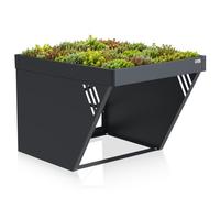 Zelsius Garaje para robot cortacésped con macetero, 60 x 70 x 40 cm, antracita (RAL 7016), refugio para robot cortacésped, garaje con techo vegetal, toldo para robot cortacésped