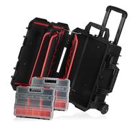 Zelsius Maletín de Transporte con Bolsa para Herramientas | 18 L | Maletín con Ruedas, Protección Equipos, Maletín de Plástico | Maletín Rígido para Accesorios, Almacenamiento de Herramientas
