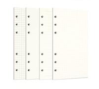 Zelten 1 Paquete A6 80 Hojas/160 Páginas 4 en 1 Papel Perforado de Hoja Suelta Recambios de Papel para Carpeta de 6 Agujeros Organizador Personal Cuaderno de Notas Recargable Planificador