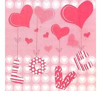 Zelten 2 Capas 20 Servilletas de Color Para la Fiesta de Té de Bodas (Amor, 1 Pack)