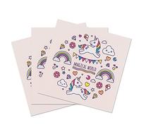 Zelten 2 Capas 20 Servilletas de Color Para la Fiesta de Té de Bodas F (Pink,Rainbow,Unicorn, 1)