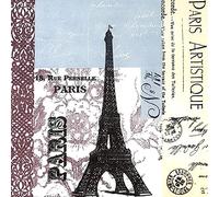 Zelten 2 Capas 20 Servilletas de Color Para la Fiesta de Té de Bodas (Paris Artistique, 1 Pack)