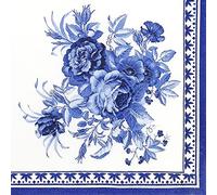 Zelten 2 Capas 20 Servilletas de Color Para la Fiesta de Té de Bodas (Rosa azul, 1 Pack)