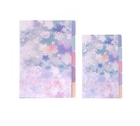 Zelten Divisores de papel y PP para 8.5"/6" A5/A6 6 agujeros cubierta anillo carpeta (Divider Cherry blossoms, A6/17cm*10cm/6 Inch)