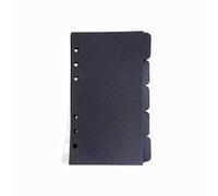 Zelten Divisores de papel y PP para 8.5"/6" A5/A6 6 agujeros cubierta anillo carpeta (Divider Horizontal Black Paper, A6/17cm*10cm/6 Inch)