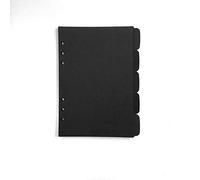 Zelten Divisores de papel y PP para 8.5"/6" A5/A6 6 agujeros cubierta anillo carpeta (Divider Horizontal Black Paper, A5/21cm*15cm/8.5 Inch)