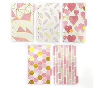Zelten Divisores de papel y PP para 8.5"/6" A5/A6 6 agujeros cubierta anillo carpeta (Divider Paper Pink, A6/17cm*10cm/6 Inch)